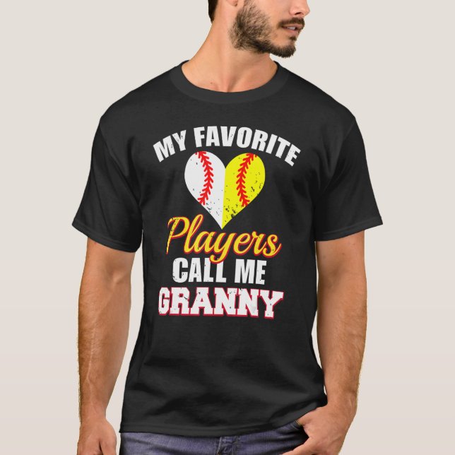 Camiseta Mis jugadores favoritos me llaman Abuela Béisbol S (Anverso)