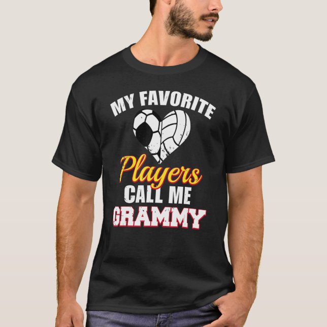 Camiseta Mis jugadores favoritos me llaman Grammy Soccer Vo (Anverso)