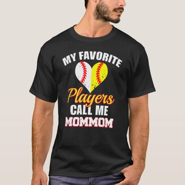 Camiseta Mis jugadores favoritos me llaman Mom Baseball Sof (Anverso)