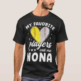 Camiseta Mis jugadores favoritos me llaman Nona Softbol Béi