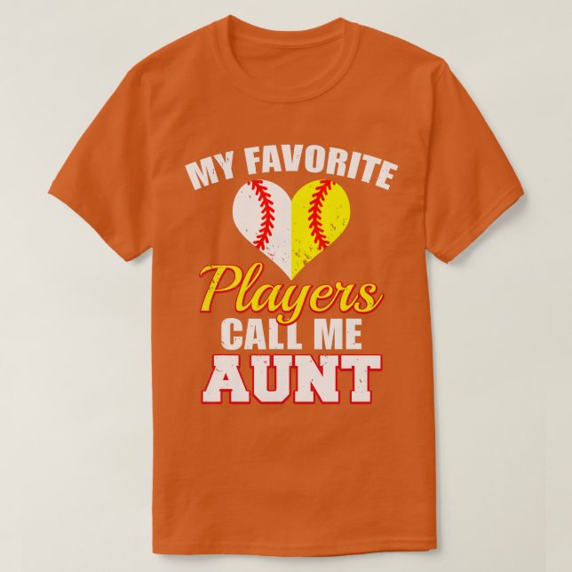 Camiseta Mis jugadores favoritos me llaman Tía Béisbol Soft (Diseño del anverso)