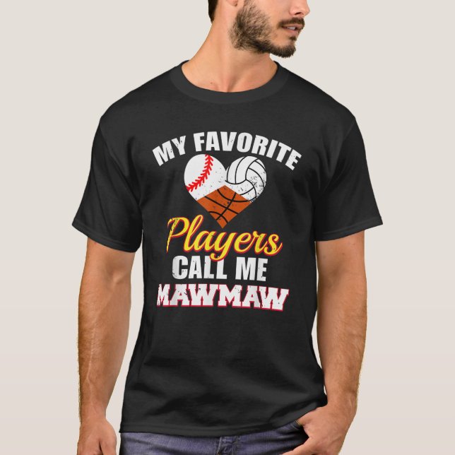 Camiseta Mis jugadores favoritos voleibol de béisbol (Anverso)