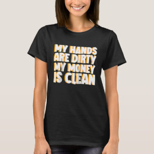 Camiseta Mis Manos Están Sucias Mi Dinero Es Raglan Limpio