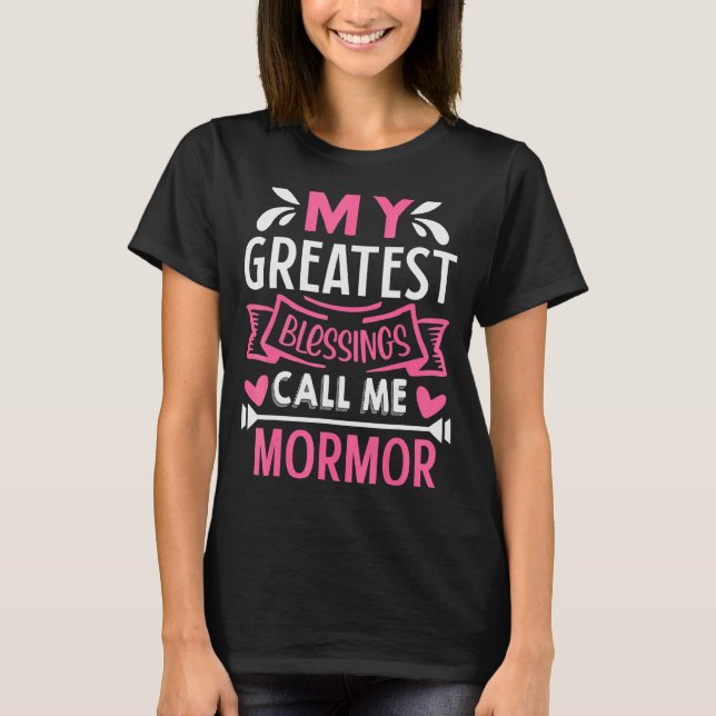 Camiseta Mis mayores bendiciones me llaman abuela morada (Anverso)