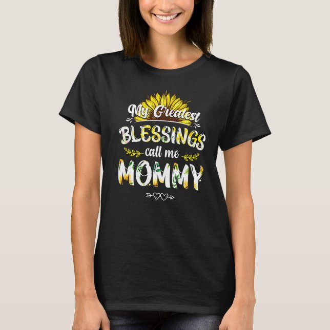 Camiseta Mis mayores bendiciones me llaman madre floral mam (Anverso)