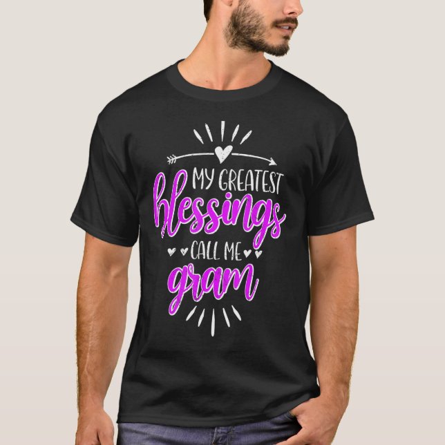 Camiseta Mis mayores bendiciones me llaman Memaw Gram (Anverso)