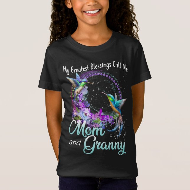 Camiseta Mis Mejores Bendiciones Me Llaman Mamá Y Abuela Hu (Anverso)