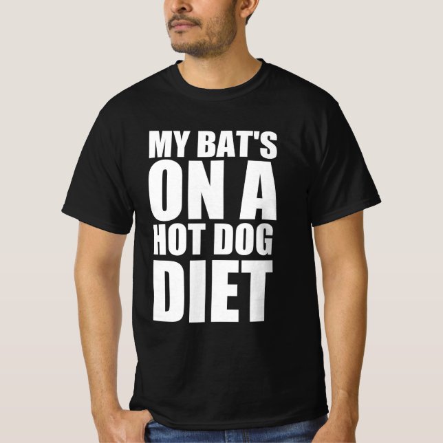 Camiseta Mis murciélagos a dieta de perritos calientes (Anverso)