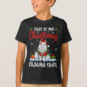Camiseta Mis Navidades Pajama Santa Cat Animales Noches Luc