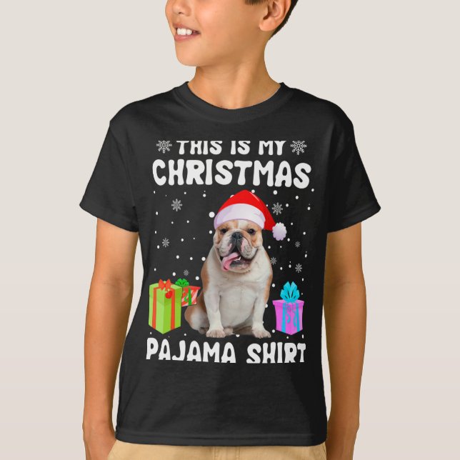 Camiseta Mis Navidades Perro Bulldog Inglés Perro Pajama Pu (Anverso)