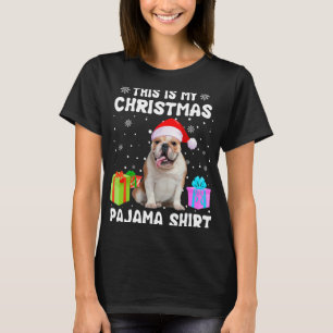 Camiseta Mis Navidades Perro Bulldog Inglés Perro Pajama Pu