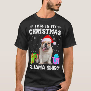 Camiseta Mis Navidades Perro Bulldog Inglés Perro Pajama Pu