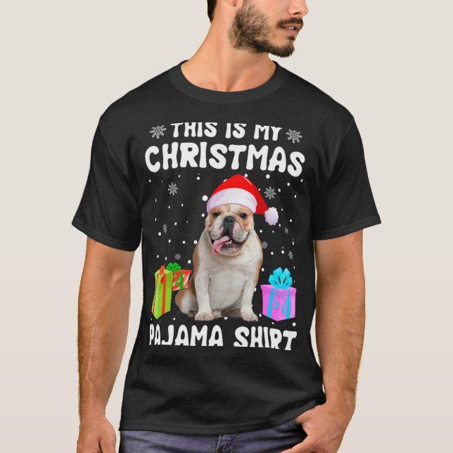 Camiseta Mis Navidades Perro Bulldog Inglés Perro Pajama Pu (Anverso)