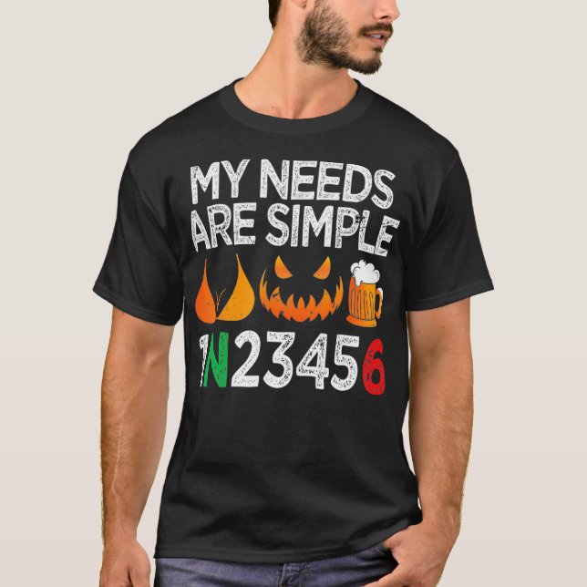 Camiseta Mis Necesidades Son Simple Gear Shifting Halloween (Anverso)
