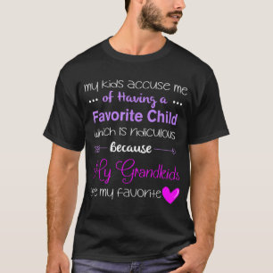 Camiseta Mis nietos son mi abuela graciosa favorita