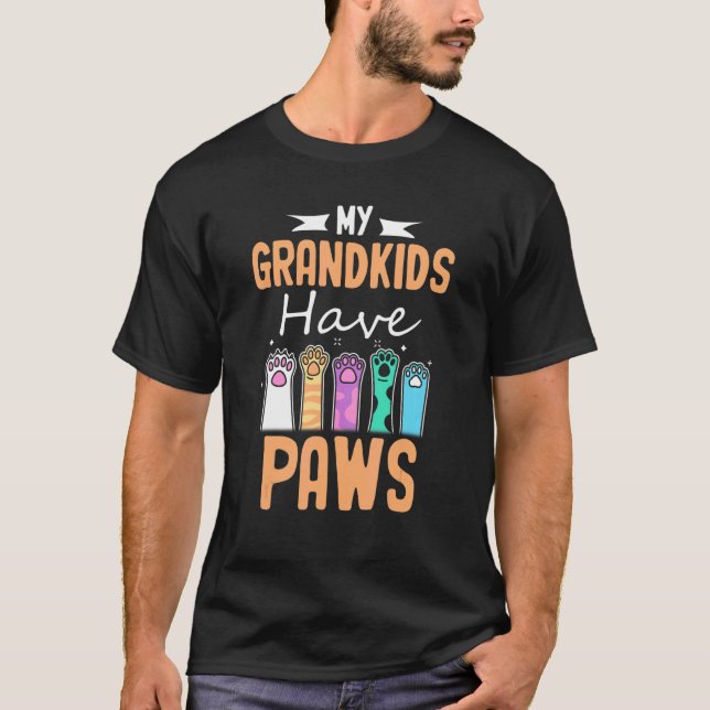 Camiseta Mis nietos tienen un abuelo de gato de perro (Anverso)