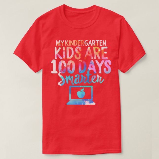 Camiseta Mis niños de kindergarten son 100 días más intelig (Diseño del anverso)