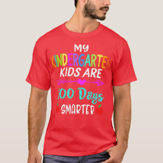 Camiseta Mis niños de kindergarten son 100 días más intelig