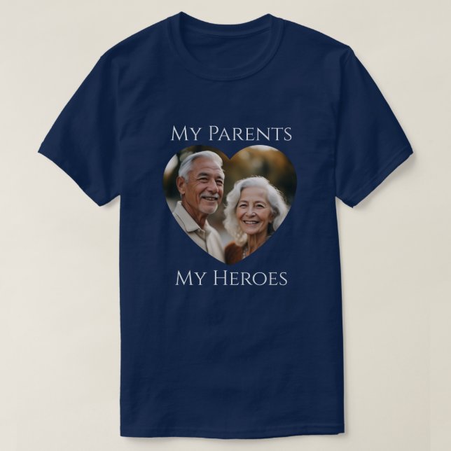 Camiseta Mis padres (son) Mis héroes - Foto de adultos (Diseño del anverso)
