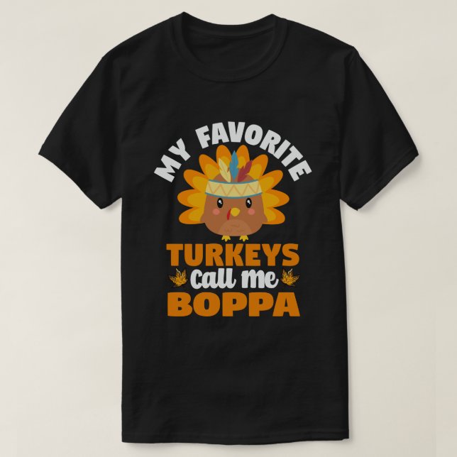 Camiseta Mis pavos favoritos me llaman Acción de Gracias Bo (Diseño del anverso)