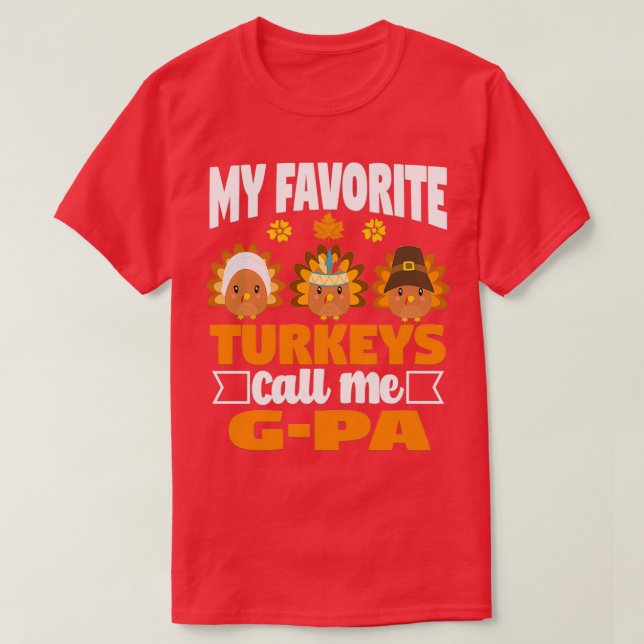 Camiseta Mis pavos favoritos me llaman GPa Funny Fall Thank (Diseño del anverso)