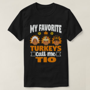 Camiseta Mis pavos favoritos me llaman Tío en Acción de Gra