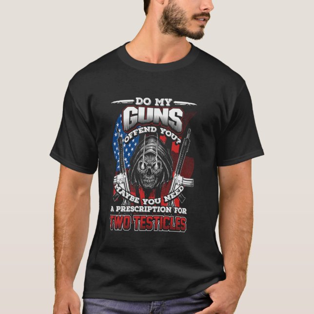 CAMISETA MIS PISTOLAS TE OFENDEN DIVERSOS DERECHOS A LA 2ª  (Anverso)