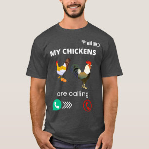 Camiseta Mis Pollos Están Llamando Diversión De Pollos Agri