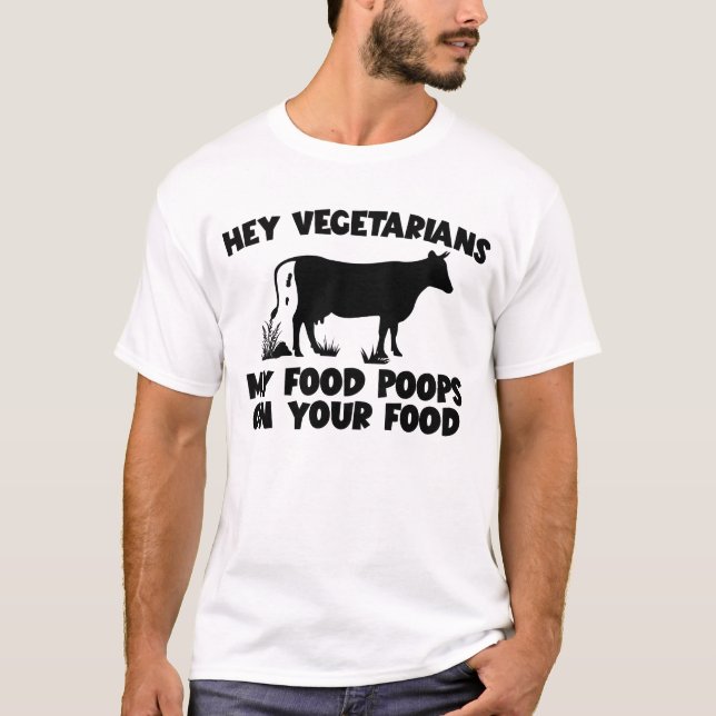 Camiseta Mis Poops De Comida En Tu Comida Carne De Vaca (Anverso)
