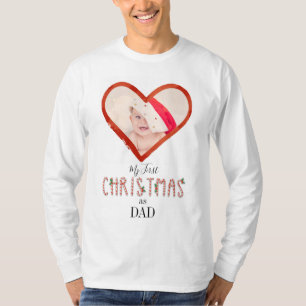 Camiseta Mis primeros Navidades mientras papá ama la foto d