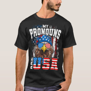Camiseta Mis Pronombres Son Águila Patriótica De Usa Divert
