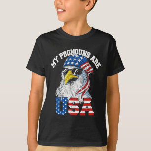Camiseta Mis Pronounes Son Eeuu Patriotic Eagle Gracioso 4
