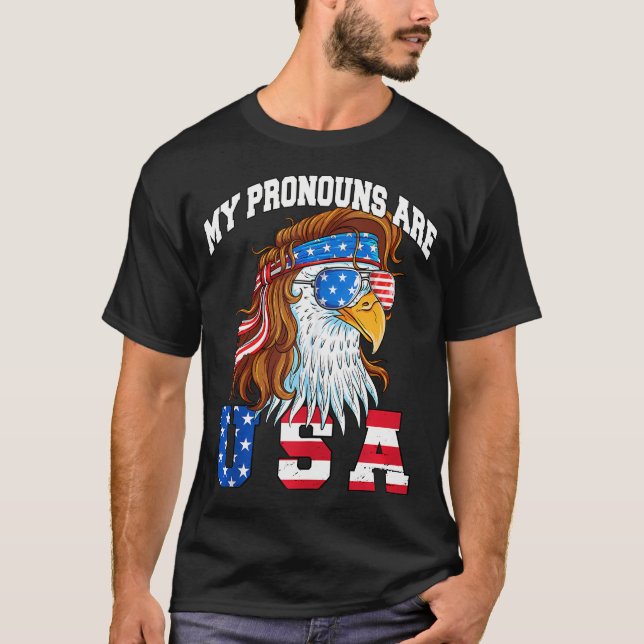 Camiseta Mis Pronunciantes Son Eagle Estadounidense Gracios (Anverso)