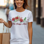 Camiseta Mis Quince Anos Rojo Roses Floral Quinceanera<br><div class="desc">La camiseta de mis Quince Anos con un diseño floral elegante y femenino. La camiseta tiene un bonito arreglo de rosas acuáticos y palomas en tonos rosas y rojos con hojas besadas por el sol y una salpicadura de puntos de confeti dorados. "Mis Quince Años" está escrito en rojo oscuro,...</div>