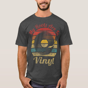 Camiseta Mis raíces están en vinilo disco retro música vint