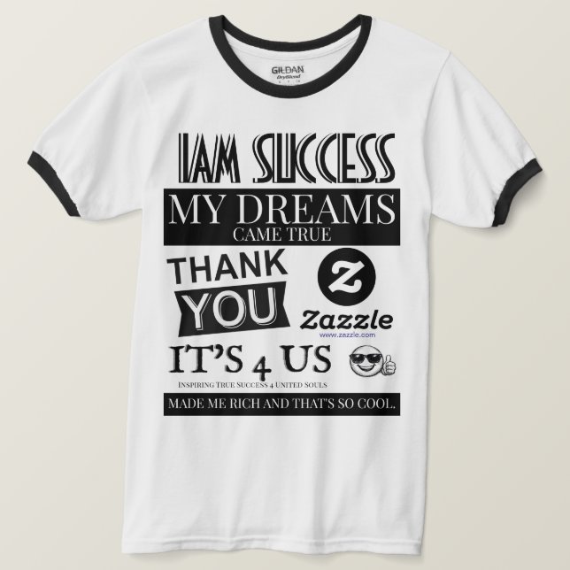CAMISETA MIS SUEÑOS SE HICIERON REALIDAD (Anverso del diseño)