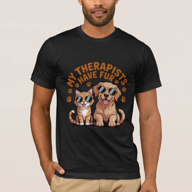 Camiseta Mis Terapistas Tienen Cuatro Camisas Mascotas Grac (Anverso)
