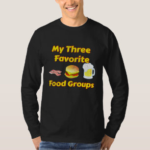 Camiseta Mis tres grupos de comida favoritos Bacon Burgers 