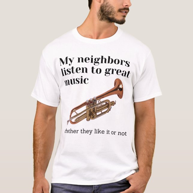 Camiseta Mis vecinos escuchan música genial (Anverso)