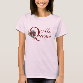 Camiseta Misericordia floral borgoña y azul Quinceanera