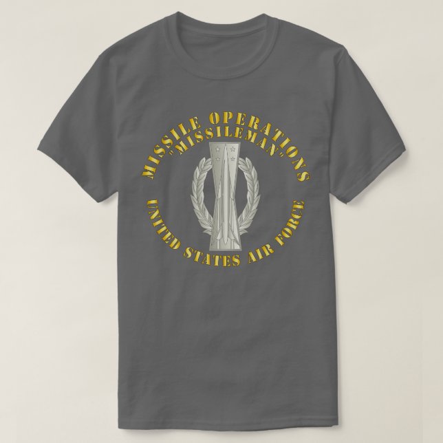 Camiseta Misil de operaciones de misiles USAF básico (Diseño del anverso)