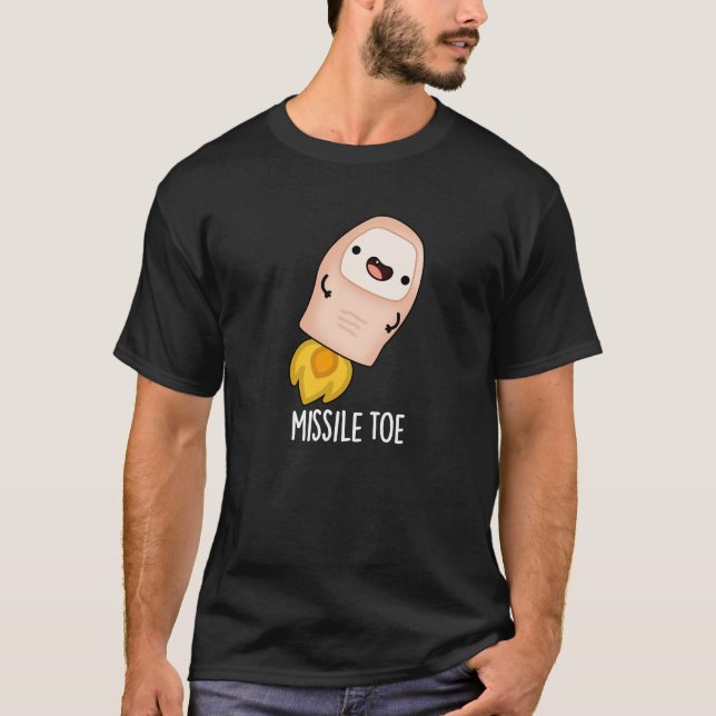 Camiseta Misil Toque Gracioso Mistletoe Pun Dark BG (Anverso)