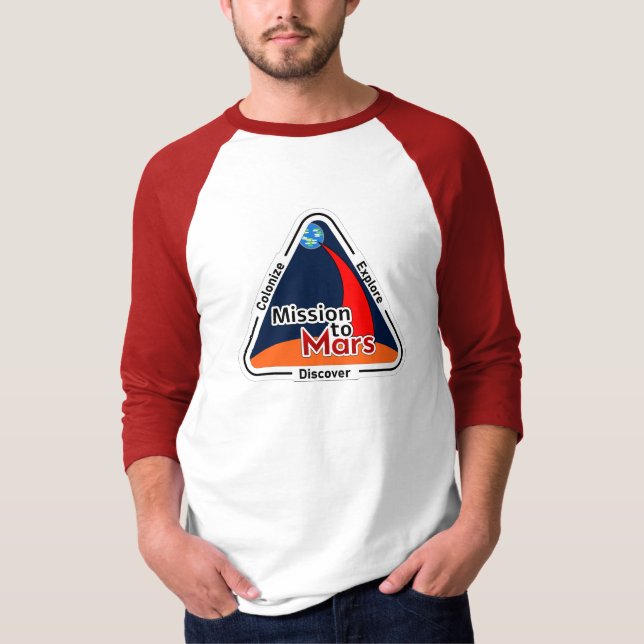 Camiseta Misión a Marte - 3/4 Raglan (Anverso)