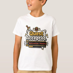 Camiseta Misión Aceptada Motivación Pendiente Humor Gamer D