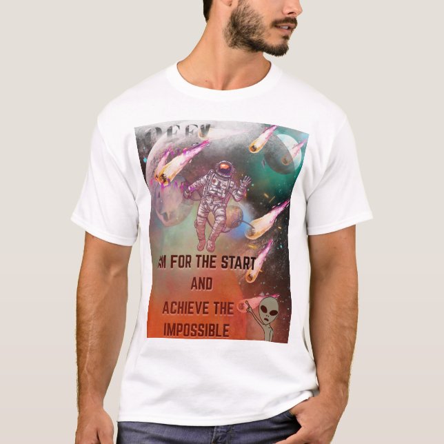 Camiseta Misión cósmica del astronauta - Desafiar la graved (Anverso)