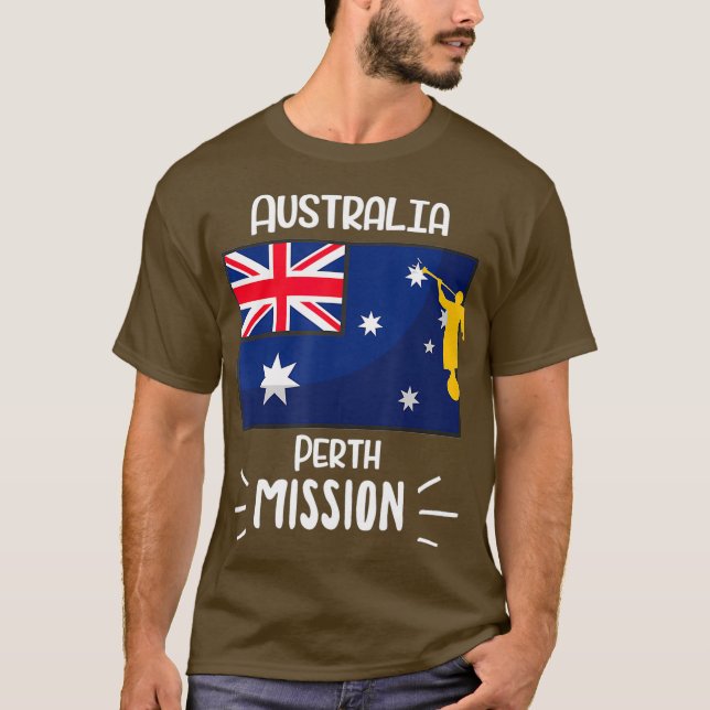 Camiseta Misión de Australia Perth Mormon LDS (Anverso)