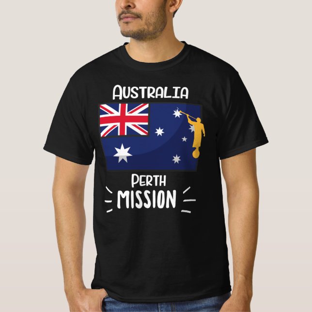 Camiseta Misión de Australia Perth Mormon LDS (Anverso)
