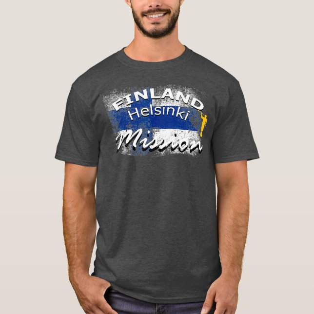Camiseta Misión de Helsinki Mormon LDS de Finlandia (Anverso)