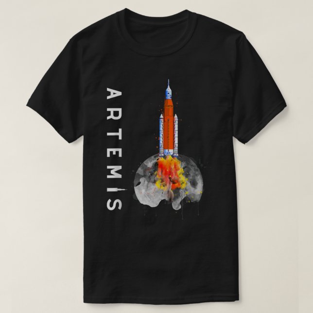 Camiseta Misión De Lanzamiento De Cohetes SLS Artemis 1 A L (Diseño del anverso)