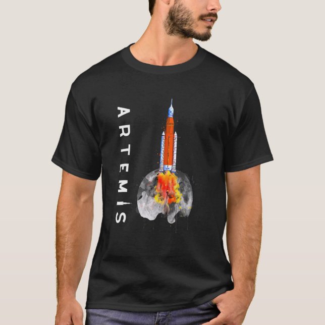 Camiseta Misión De Lanzamiento De Cohetes SLS Artemis 1 A L (Anverso)